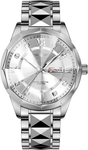 Business Dress Quartz Watch Stainless Steel Strap Analog Waterproof with Luminous situation shovel adjustment taint Large Dial Calendar Mens Watch Watches for Men, Luxury Classic 