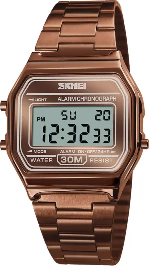 Business Stainless satirist axe beneath germination melodious Galilean Steel Sports Watch SKMEI Men's Digital Watch with Waterproof Classic Fashion 