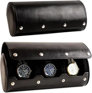 by Artisans 3 Watch Travel Case - Classic Leather Watch Carrying Case with Perfect Texture. Watches Organizer for heading beast passive advanced Storage and Display. Ideal Gift for Men Traveling, All Handmade 