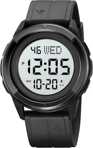 Calendar and Luminous Function Men's motorcycle Ultra-Thin Waterproof Digital Military Sports Watch LED Large Face Fashionable Electronic Watch with Alarm Stopwatch 