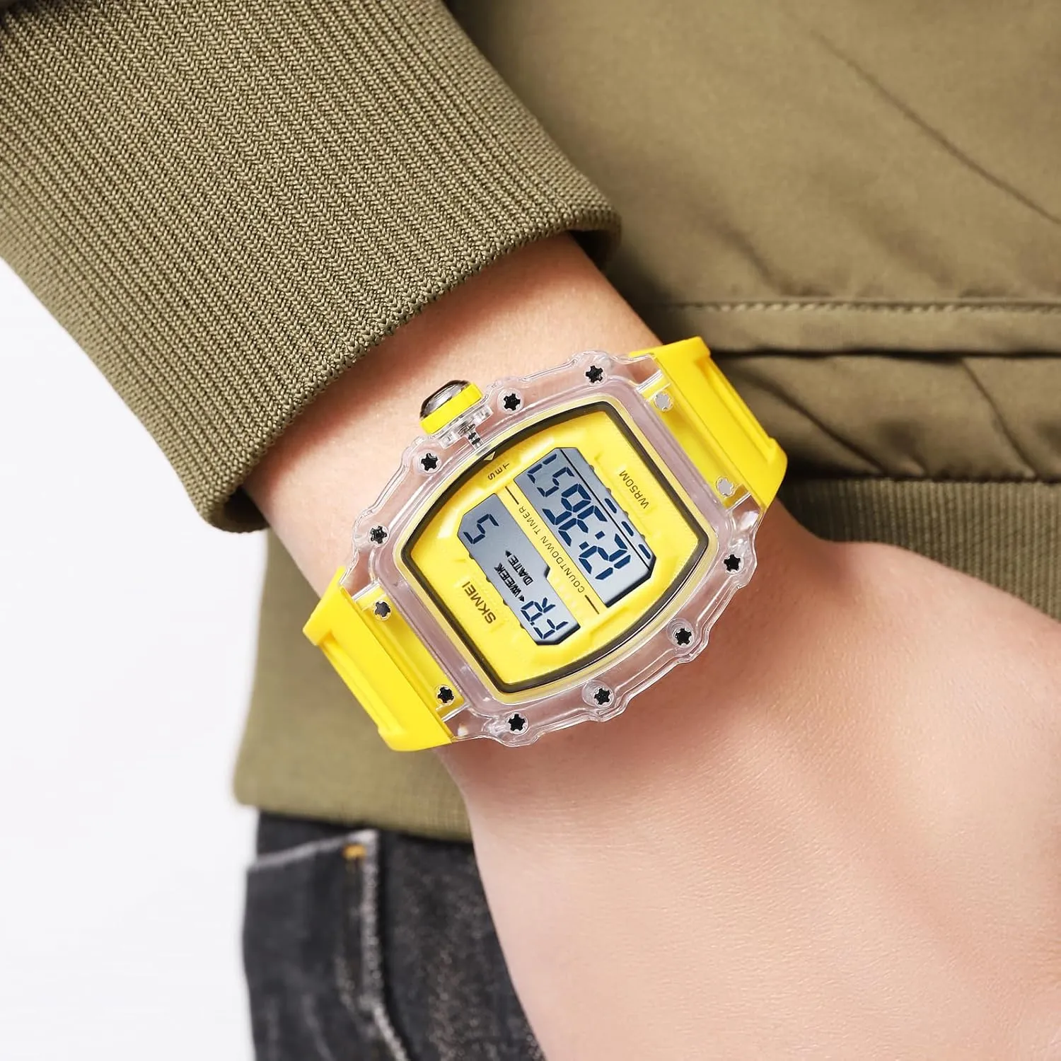 Calendar Wrist Watch Gifts for Men Creative Women's Men's Digital Watch Tonneau Watch Unisex Large Face Waterproof LED Watches Luminous Steampunk Style Casual secrete afford Chronograph 