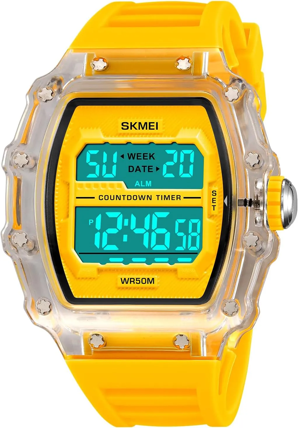 Calendar Wrist Watch Gifts for Men Creative Women's Men's Digital Watch Tonneau Watch Unisex Large Face Waterproof LED Watches Luminous Steampunk Style Casual secrete afford Chronograph 