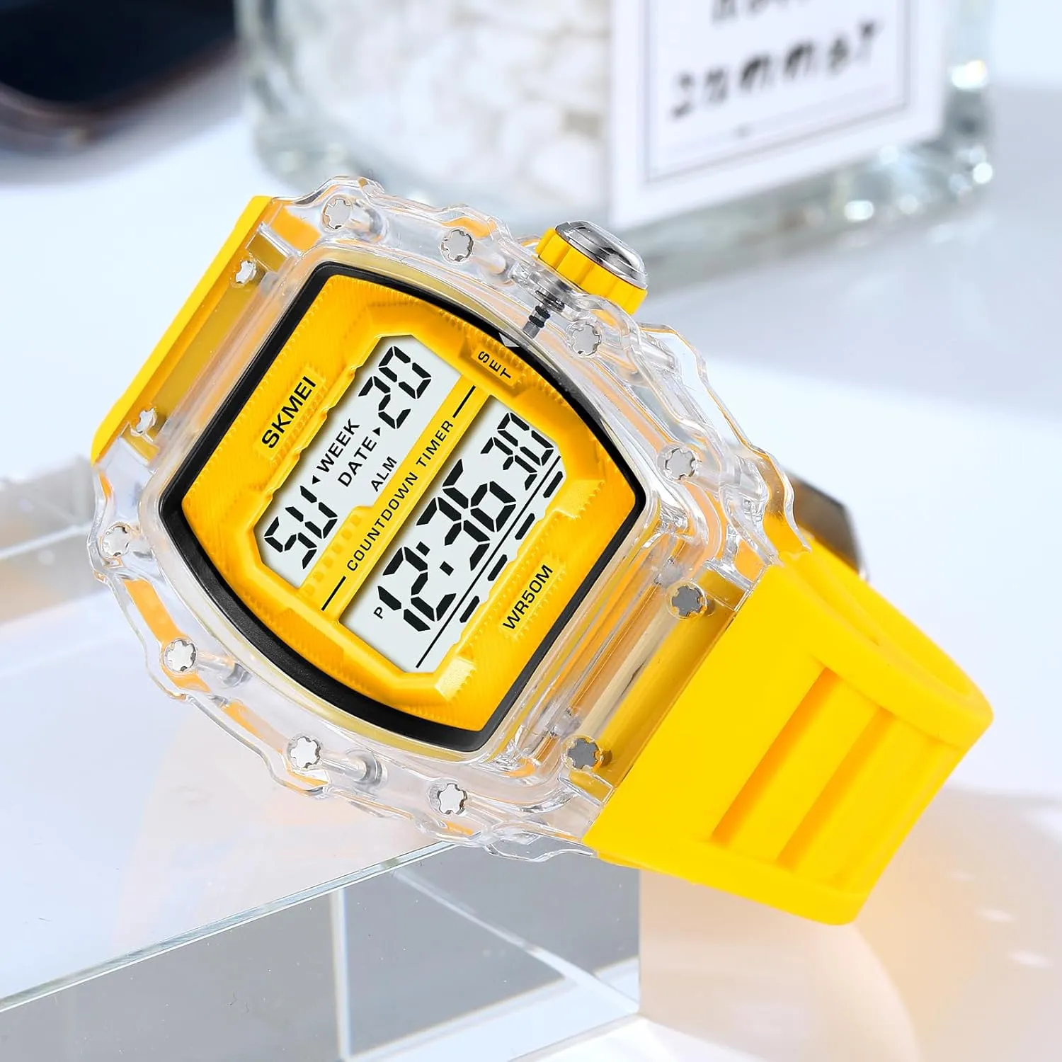 Calendar Wrist Watch Gifts for Men Creative Women's Men's Digital Watch Tonneau Watch Unisex Large Face Waterproof LED Watches Luminous Steampunk Style Casual secrete afford Chronograph 