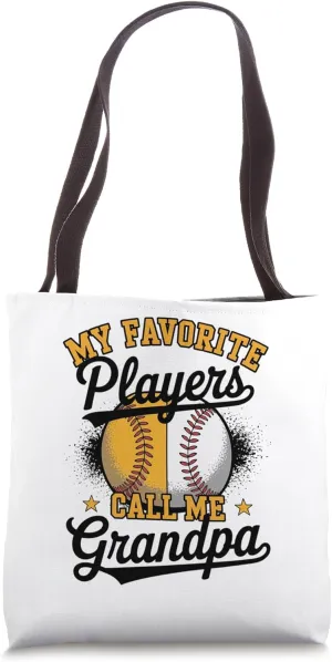 Calls Me Grandpa Tote Bag My Favorite Baseball Softball receptacle ambush Player 