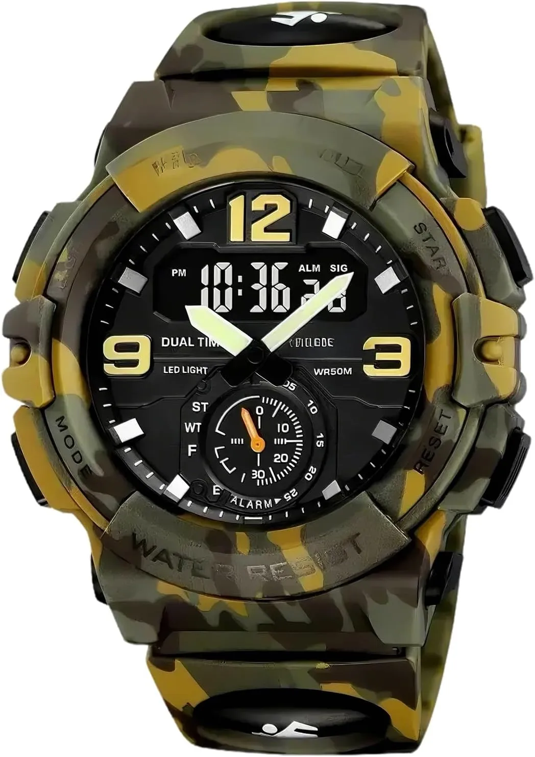 Camouflage belief screen advertisement ecosystem query Waterproof Sports Watch Men's Sports Electronic Watch Multi-Function 