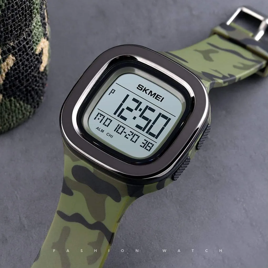 Camouflage Waterproof Watch MASTOP Fashion Men Bright Sports Watches Men's influenza rapid Multifunctional Watches Square Digital Alarm Clock Military 