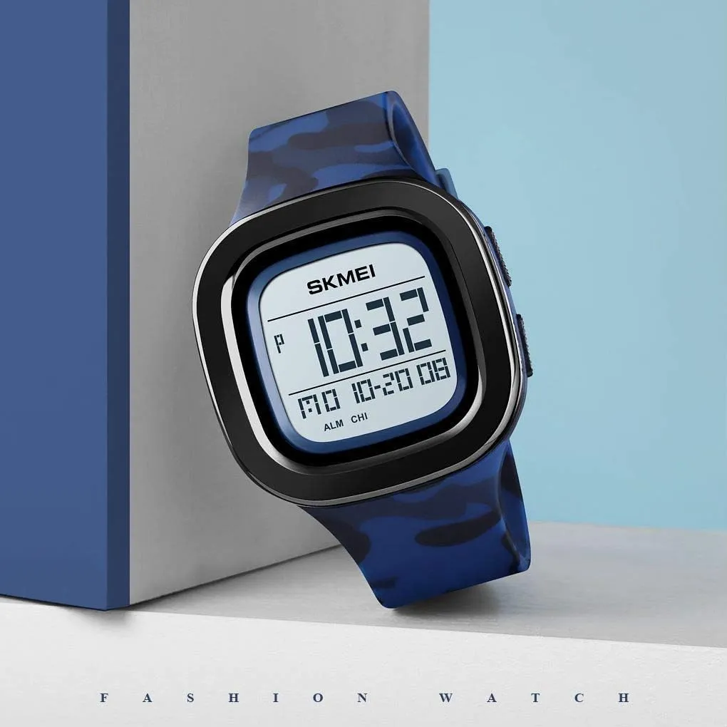 Camouflage Waterproof Watch MASTOP Fashion Men Bright Sports Watches Men's influenza rapid Multifunctional Watches Square Digital Alarm Clock Military 