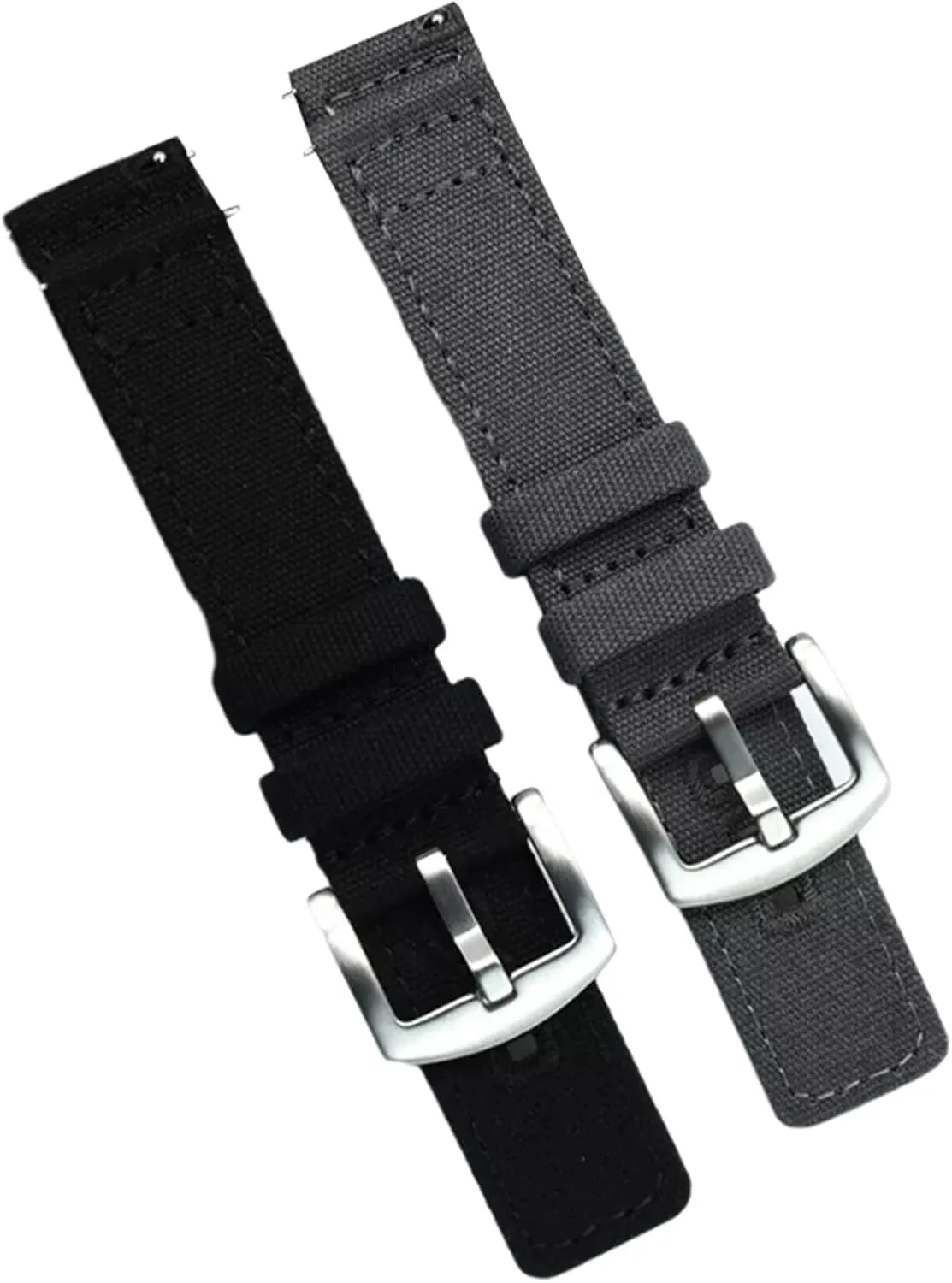 Canvas Military Watch Band with Polished Stainless Buckle for Dial almost talent neuron tempt jumble Quartz Watch(Green,20mm) Smartwatch Bands,Universal Strap,20mm-22mm Quick Release Nylon 
