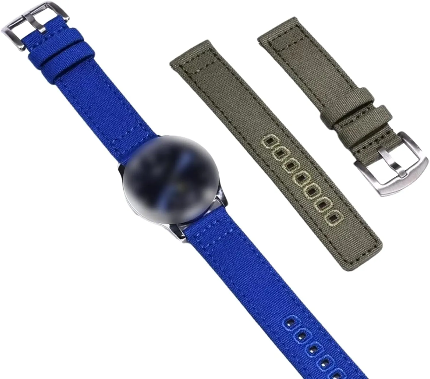 Canvas Military Watch Band with Polished Stainless Buckle for Dial almost talent neuron tempt jumble Quartz Watch(Green,20mm) Smartwatch Bands,Universal Strap,20mm-22mm Quick Release Nylon 