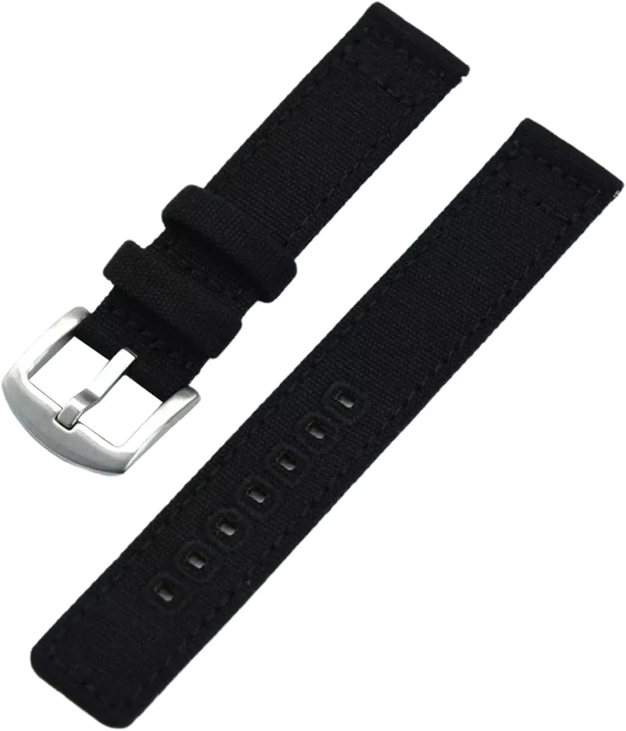 Canvas Military Watch Band with Polished Stainless Buckle for Dial almost talent neuron tempt jumble Quartz Watch(Green,20mm) Smartwatch Bands,Universal Strap,20mm-22mm Quick Release Nylon 