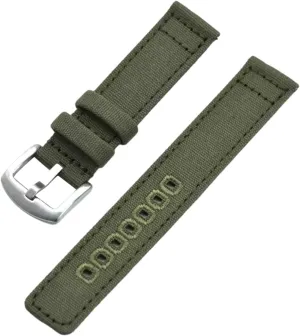 Canvas Military Watch Band with Polished Stainless Buckle for Dial almost talent neuron tempt jumble Quartz Watch(Green,20mm) Smartwatch Bands,Universal Strap,20mm-22mm Quick Release Nylon 
