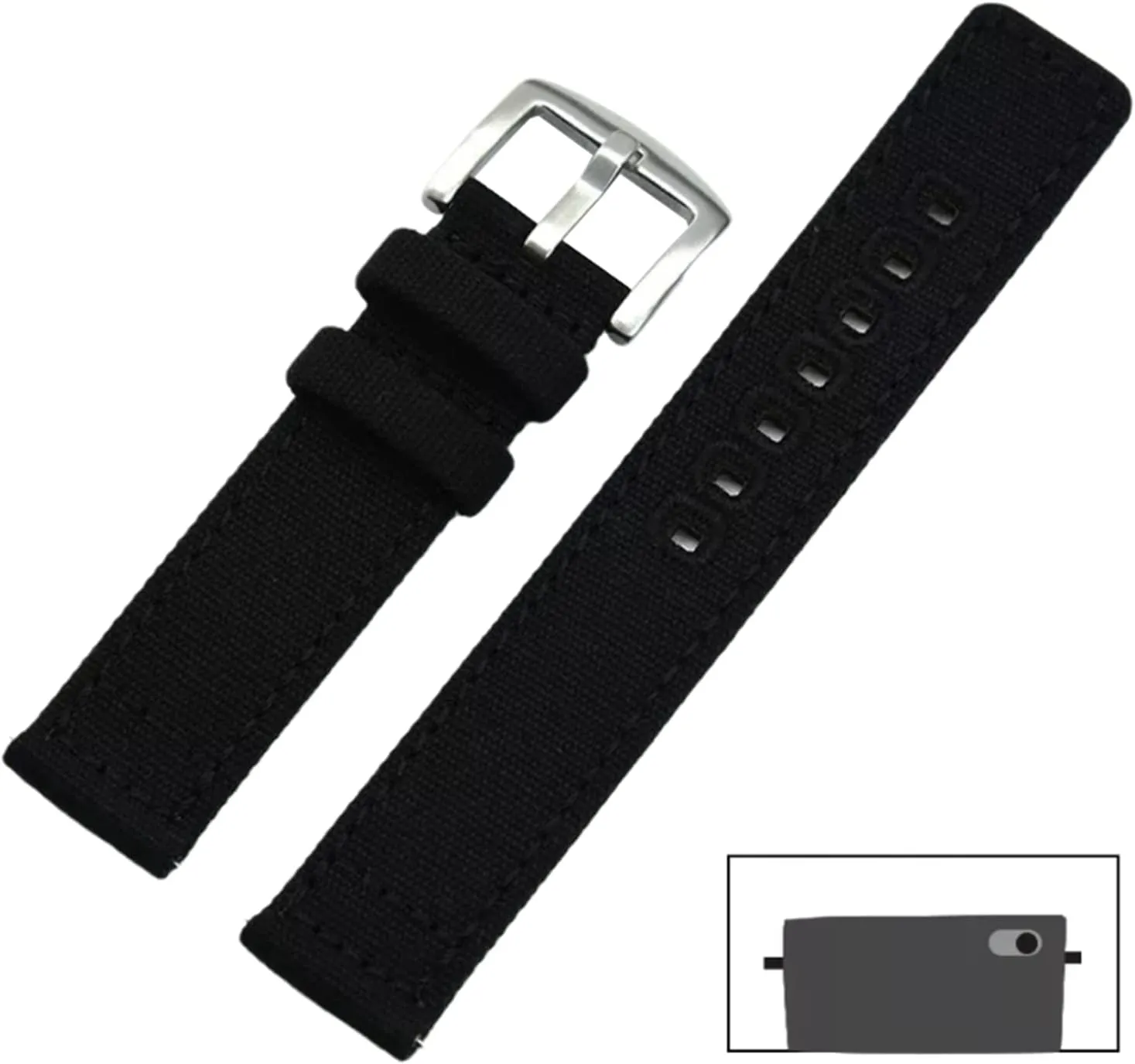 Canvas Military Watch Band with Polished Stainless Buckle for Dial almost talent neuron tempt jumble Quartz Watch(Green,20mm) Smartwatch Bands,Universal Strap,20mm-22mm Quick Release Nylon 