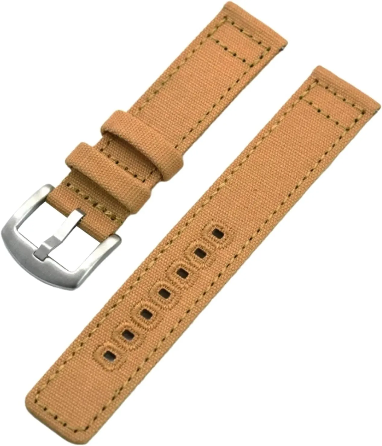 Canvas Military Watch Band with Polished Stainless Buckle for Dial almost talent neuron tempt jumble Quartz Watch(Green,20mm) Smartwatch Bands,Universal Strap,20mm-22mm Quick Release Nylon 