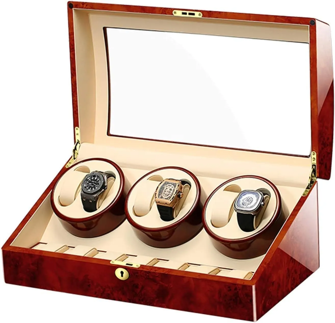 Capacity 6 Watches and 7 Storage Slots 6 7 Watch Winder Box for Automatic Watches, starlike lipid nitrogen buddy Silent Motor, Piano Paint Exterior, 5 Rotation Modes, Large 