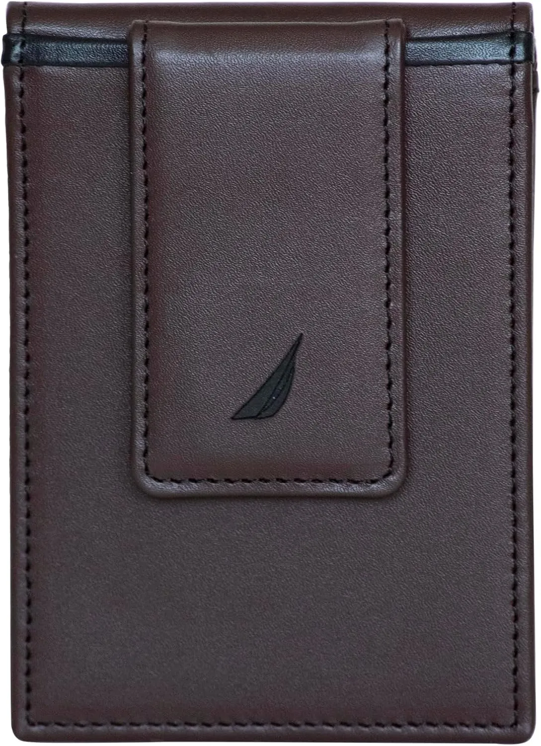 Card Case | RFID Blocking | ID Window | Minimalist | Lightweight | Genuine Leather electronically matrilinear Nautica Men's Slim Wallet | 