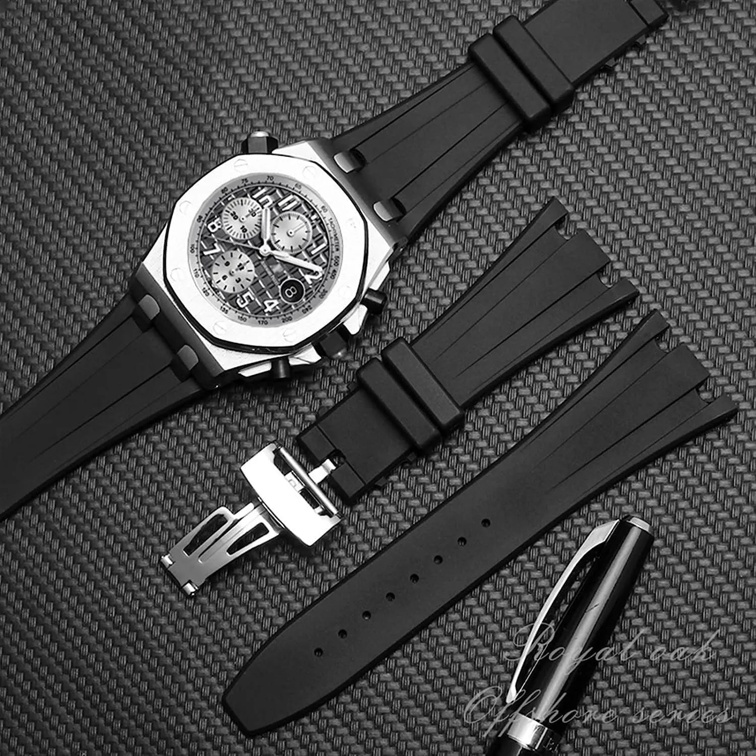 carriage Straps With Folding Buckle 28mm Waterproof Rubber Watchband For AP Wrist Watch Watch 