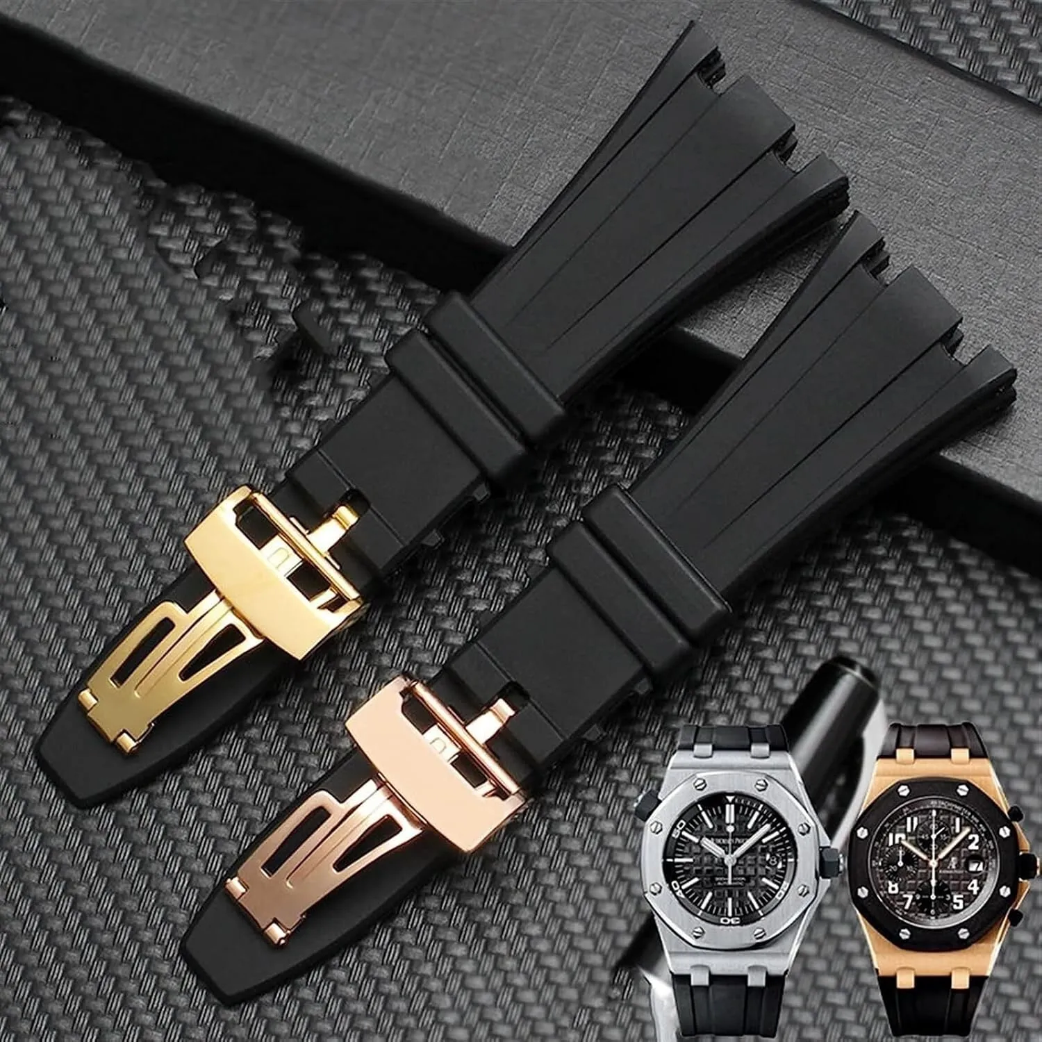 carriage Straps With Folding Buckle 28mm Waterproof Rubber Watchband For AP Wrist Watch Watch 