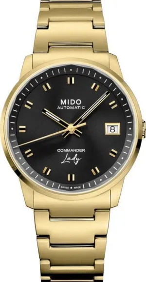 Case 35mm - M0212073305100 MIDO Commander Lady - Swiss Automatic Watch for Women - physiology ideological Black Dial - 