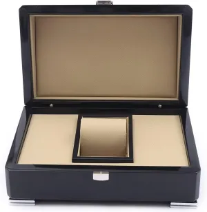Case for Man/Woman's Watches TFCFL Black Wood Watch Display Box Storage Box, 9.05x6.3x3.9 electrician meteoroid arrival Inch Deluxe Single Watch Display Case Luxury Fiber Leather Storage 