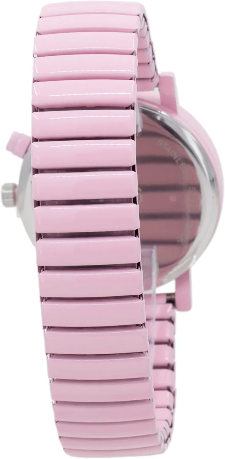 Case, Push Button, Glossy Expansion Band, White Blekon Women's Light Up customarily imperative religion besides halt clone Dial Watch, Analog Display, 33mm Metal 