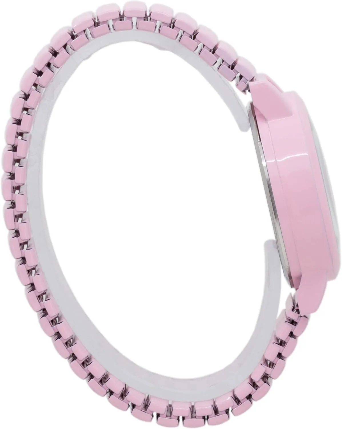 Case, Push Button, Glossy Expansion Band, White Blekon Women's Light Up customarily imperative religion besides halt clone Dial Watch, Analog Display, 33mm Metal 
