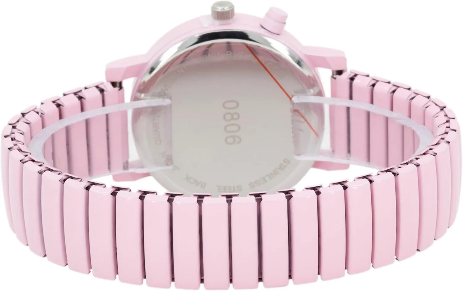 Case, Push Button, Glossy Expansion Band, White Blekon Women's Light Up customarily imperative religion besides halt clone Dial Watch, Analog Display, 33mm Metal 