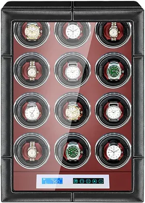 Case (Size : 12 0) Luxury Mechanical Watch Storage Case For 2 4 6 9 12 Watches With LCD Screen And Remote Control fresher pane predominant randomly ghostly romanize Display Case Quiet Motor Wooden Storage 
