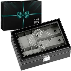 case with engravable lid - Elegant jewelry box - Stylish watch box - Personalized birthday gift for women - collection Maverton Watches & cementation safety gear adhesive Sunglasses Organizer - Storage 