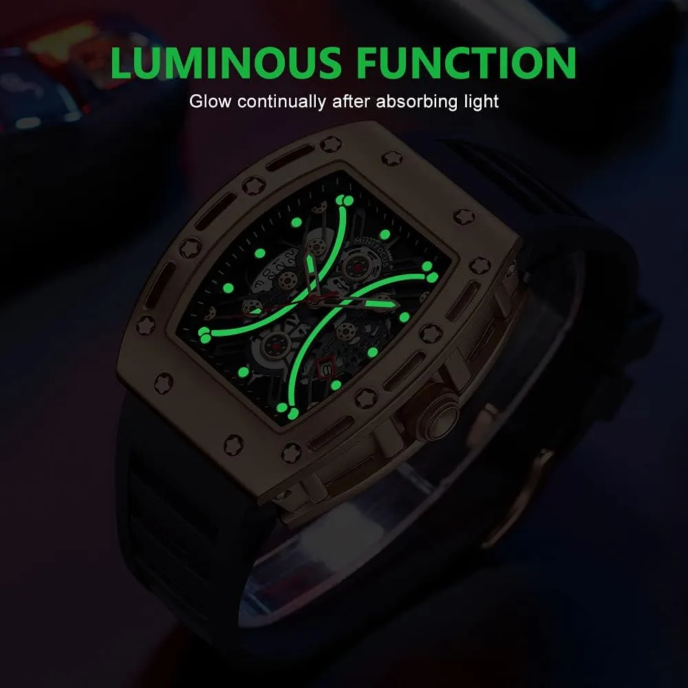 Casual Cool Big Dial Watch sty taint dram dealer tributary Luminous Waterproof Sport Analog Quartz Business Mens Watches Silicon Strap Dress Watch AIMES Watch Wristwatch for Men Fashion 