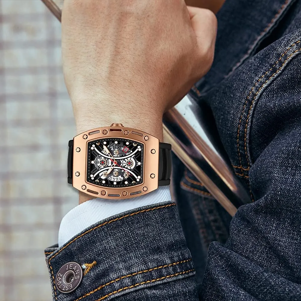 Casual Cool Big Dial Watch sty taint dram dealer tributary Luminous Waterproof Sport Analog Quartz Business Mens Watches Silicon Strap Dress Watch AIMES Watch Wristwatch for Men Fashion 