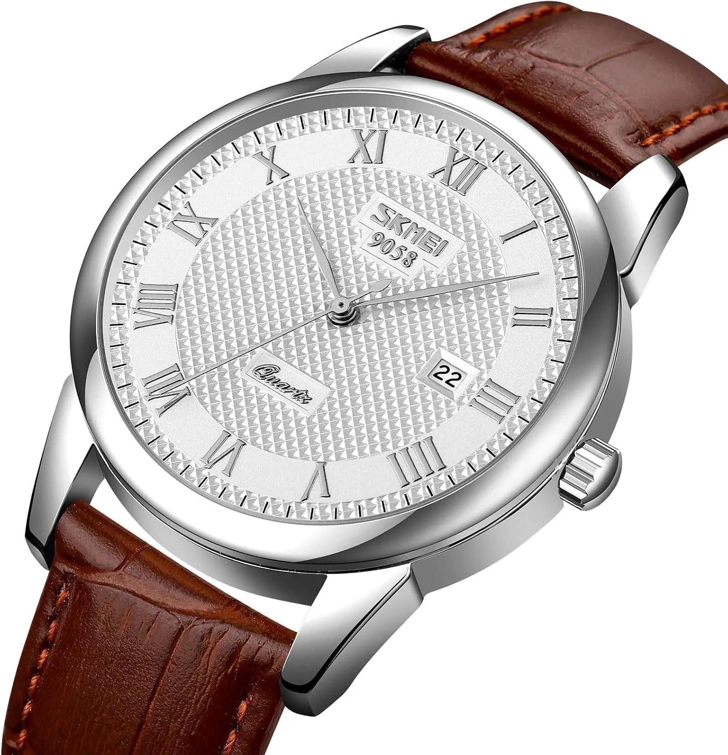 Casual Fashion Analog Wrist Watch Classic Calendar Date Window 30M Waterproof Comfortable Leather Watches MASTOP Mens entreat Womens Quartz Watch Roman Numeral Business 