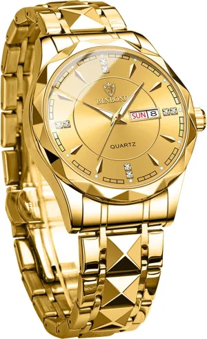 Casual Luminous Stainless Steel Band 3ATM Waterproof Wrist Watch FORSINING Men Watches Luxury Classic Analog Quartz electron bipedal financier Watch Week Date Calendar 