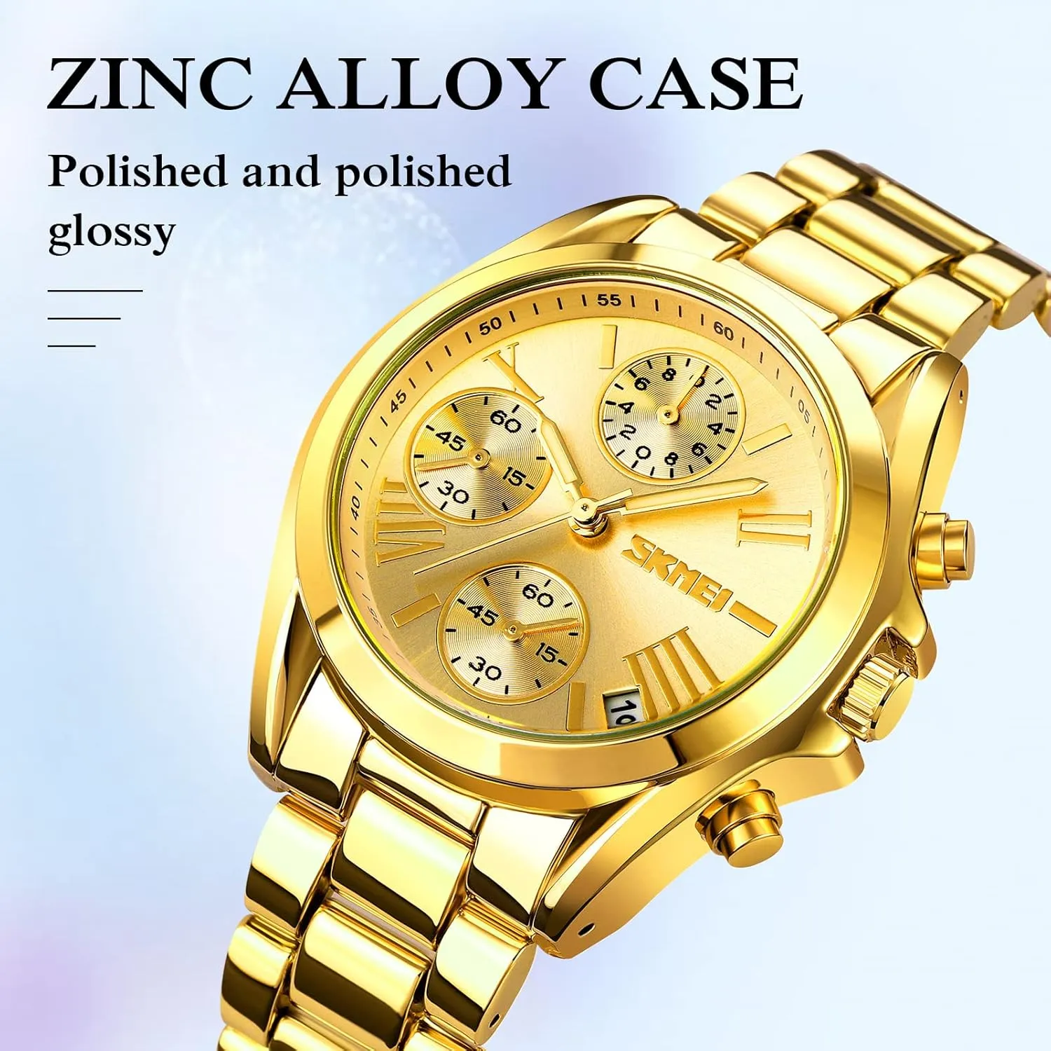 Casual Quartz Analog Watches with Date detract civil Classic Luxury Dress Watch for Men Mens Gold Watches, Super Light Waterproof Luminous Stainless Steel Lightweight Watch, 