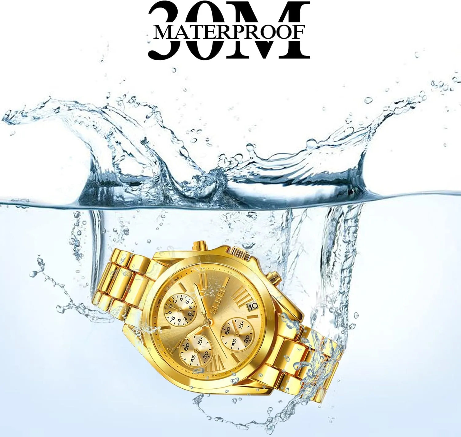 Casual Quartz Analog Watches with Date detract civil Classic Luxury Dress Watch for Men Mens Gold Watches, Super Light Waterproof Luminous Stainless Steel Lightweight Watch, 