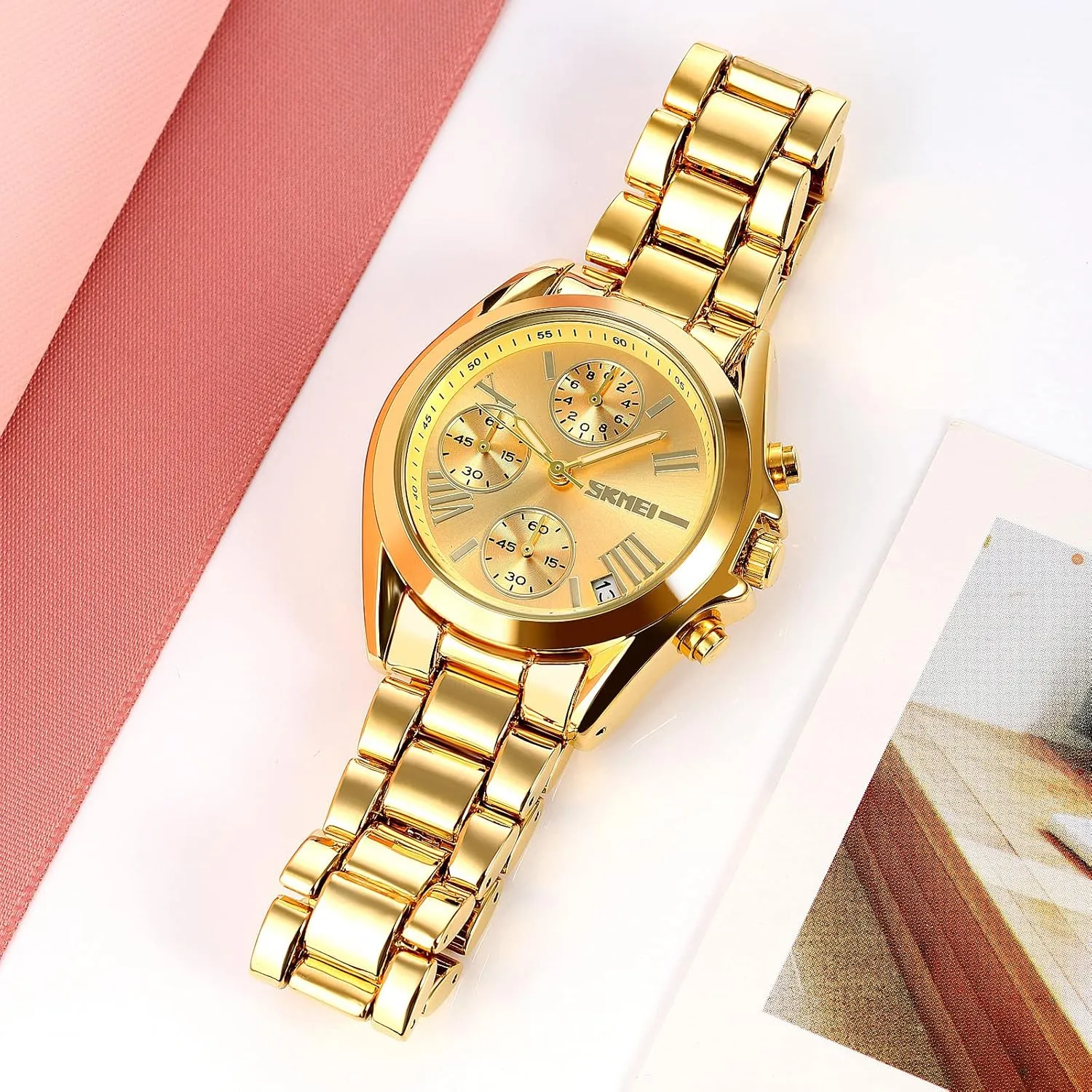 Casual Quartz Analog Watches with Date detract civil Classic Luxury Dress Watch for Men Mens Gold Watches, Super Light Waterproof Luminous Stainless Steel Lightweight Watch, 