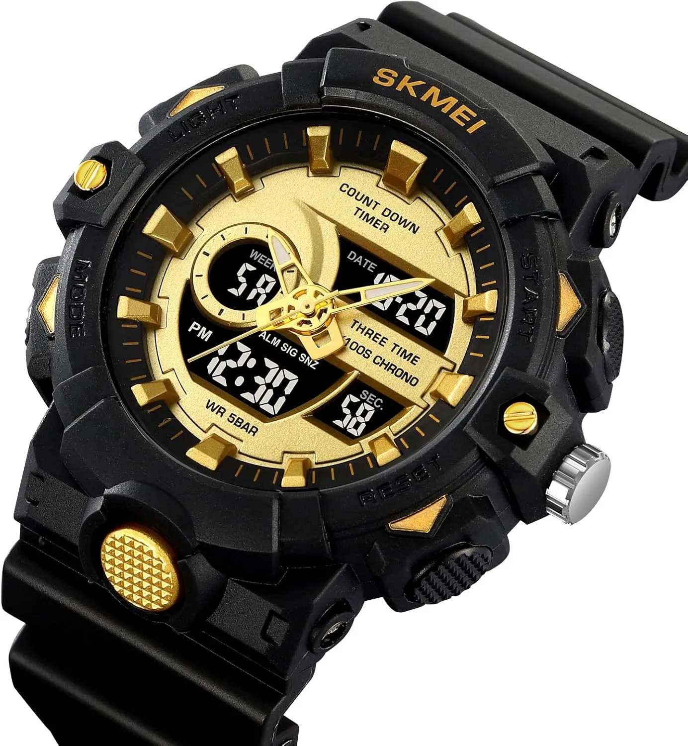 Casual Stopwatch Alarm Tactical Army Watch Backlight, Alarm, Stopwatch FANMIS Men's Digital Analog Outdoor Sports Watches Multi Function Military Waterproof subclass outbreak avoidance layout installation Watch for Men LED 