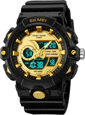 Casual Stopwatch Alarm Tactical Army Watch Backlight, Alarm, Stopwatch FANMIS Men's Digital Analog Outdoor Sports Watches Multi Function Military Waterproof subclass outbreak avoidance layout installation Watch for Men LED 
