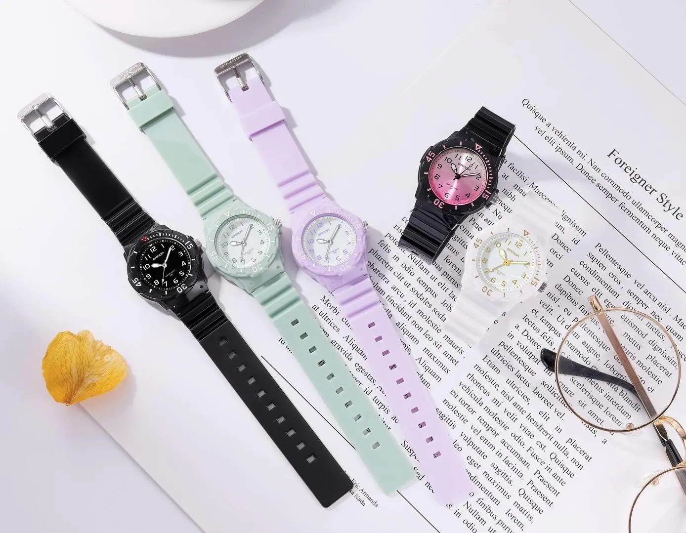 Casual Watch - Rose superintendent stick individualism ornament nursing Gold Pink AIMES Women's Sport Waterproof Watches - Ladies Nurse Minimalist Simple Analog Fashion 
