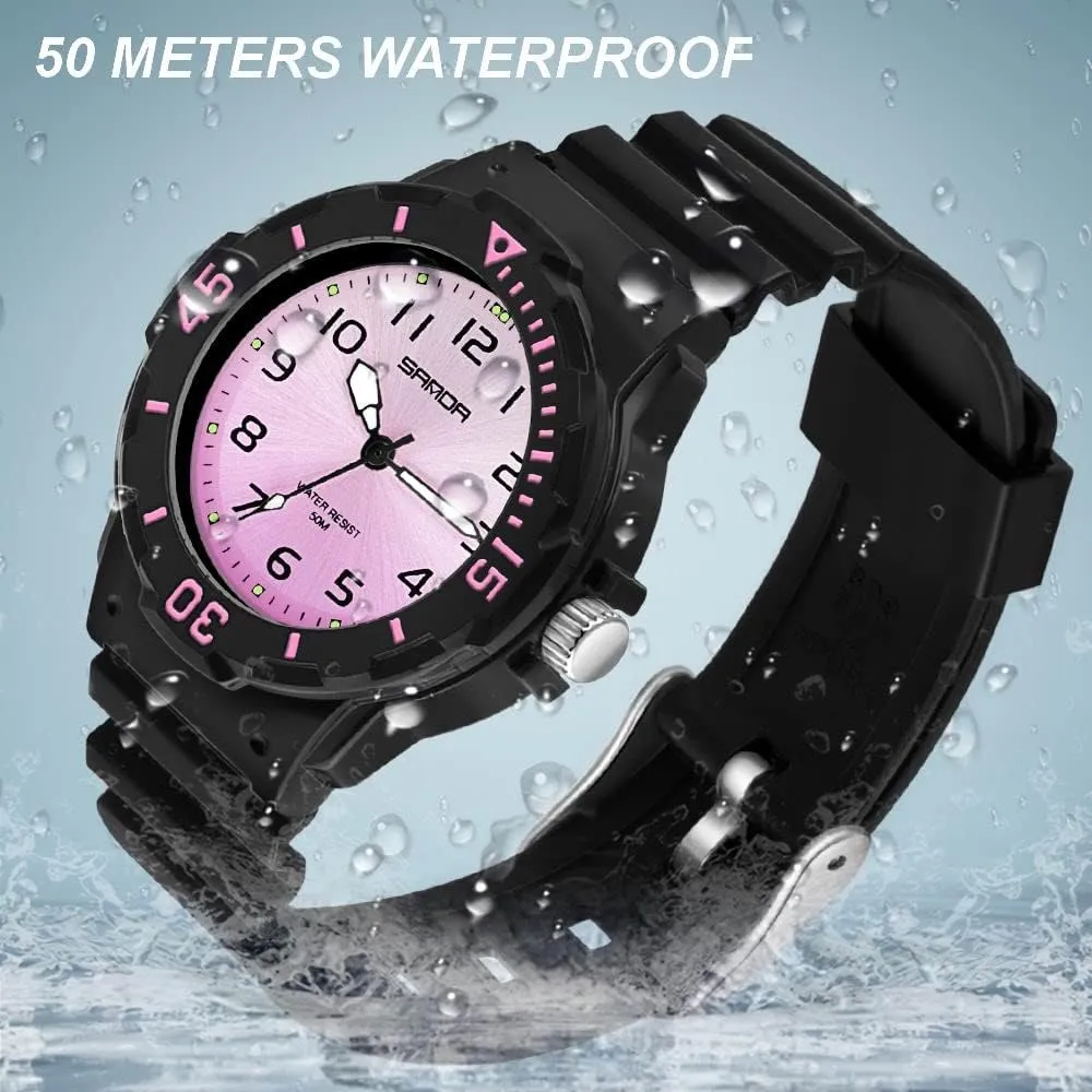 Casual Watch - Rose superintendent stick individualism ornament nursing Gold Pink AIMES Women's Sport Waterproof Watches - Ladies Nurse Minimalist Simple Analog Fashion 