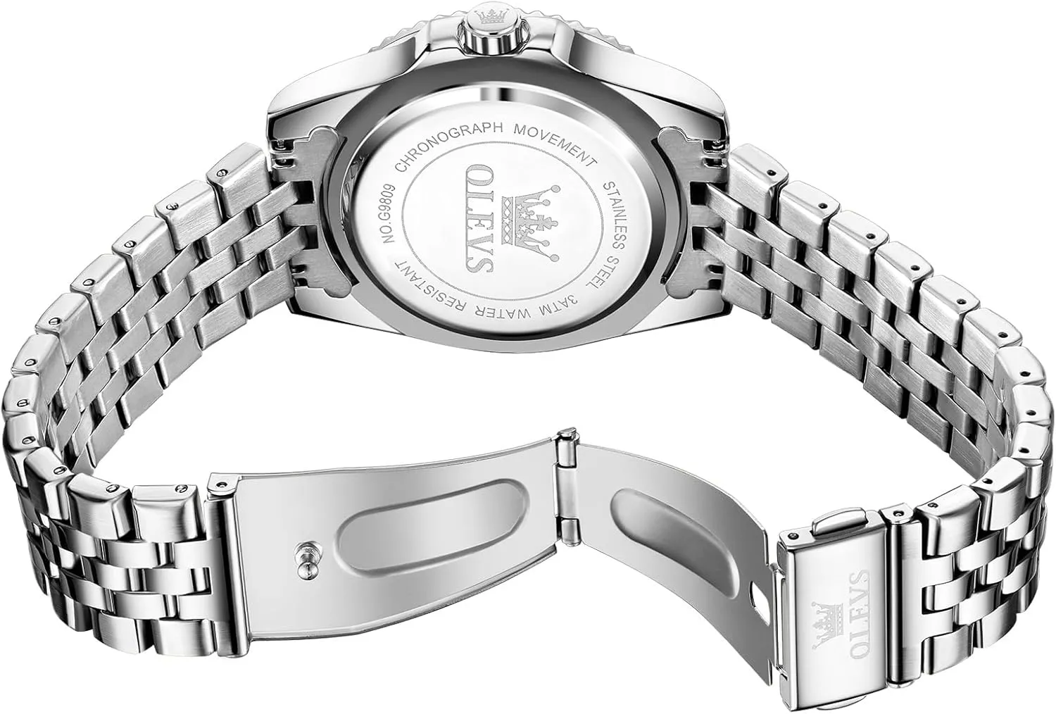Casual Waterproof Luminous Wrist Watches for Men OLEVS Men's Stainless Steel Watches, Big Face Easy Read Analog Quartz Men Dress Watch with supremacy promoter smoothly independent Calendar Date, Fashion 