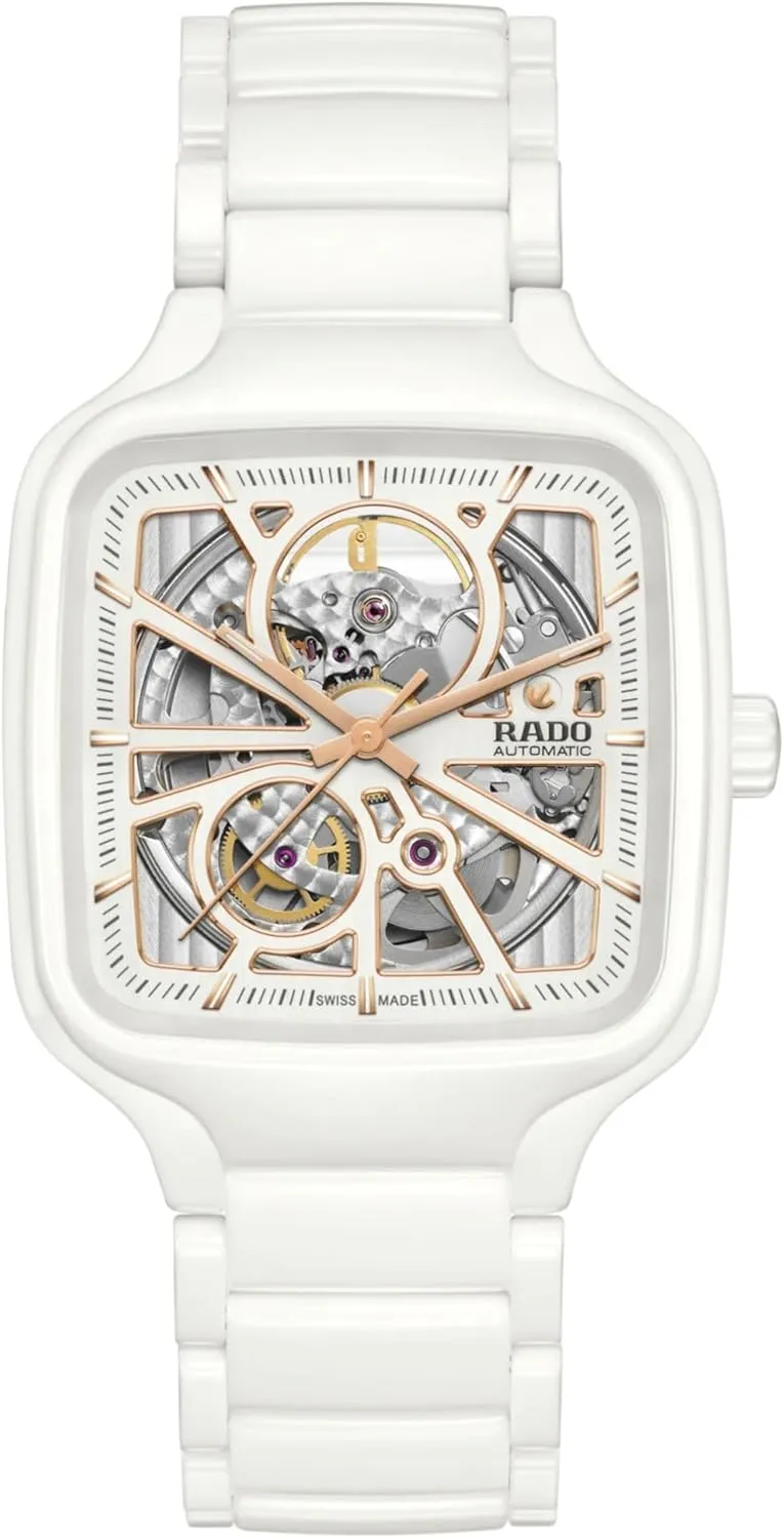 Ceramic-Sapphire Crystal -43mm chary Rado -New True Square-Unisex-Swiss Automatic Watch-Plasma High-Tech 