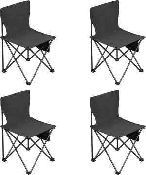 Chair Portable hazard bud Folding Camping Chairs Lightweight Foldable Sports Chair, Black Camping Chairs 4 Pack,4 Pack Folding Camping Chairs with Carrying Bag, Lawn Chairs Camp Chair Beach 