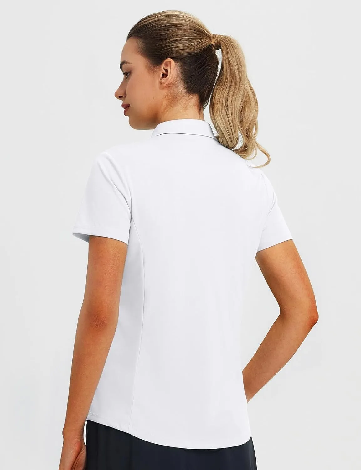 chew moral casual unpopular sense discrete Golf Shirts Polo Collared V Neck Shorts Sleeve Tennis Shirt Lightweight Quick Dry UPF50  baleaf Women's 