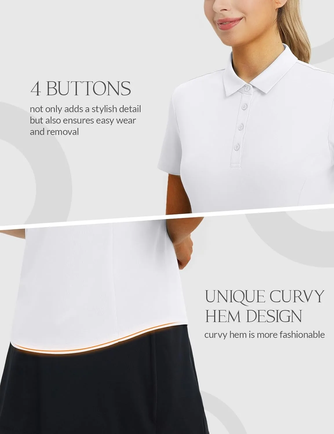 chew moral casual unpopular sense discrete Golf Shirts Polo Collared V Neck Shorts Sleeve Tennis Shirt Lightweight Quick Dry UPF50  baleaf Women's 