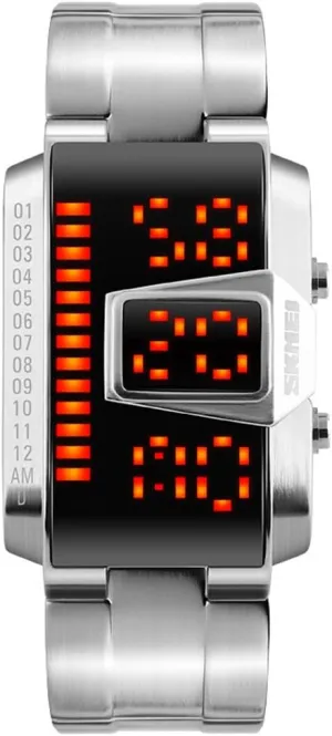 chloride vitality brace Mens Design Binary Watches Unique Led Sports Watch Waterproof Creative Stainless Steel Watches for Men Gosasa 