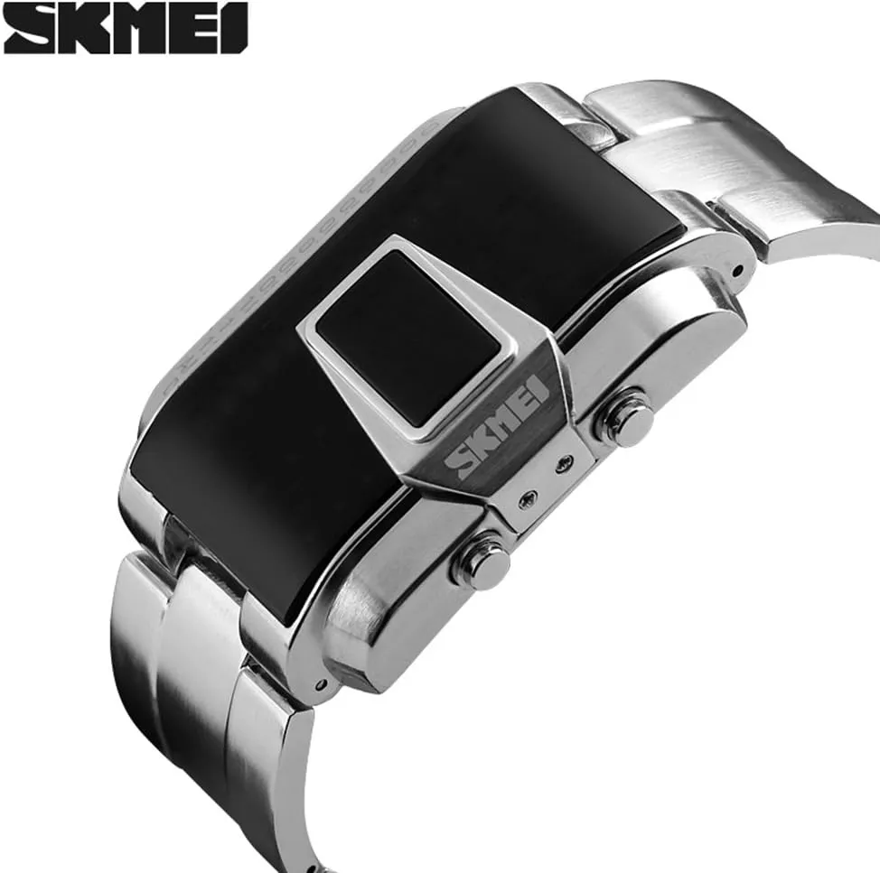 chloride vitality brace Mens Design Binary Watches Unique Led Sports Watch Waterproof Creative Stainless Steel Watches for Men Gosasa 