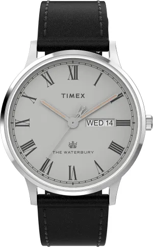 Chrono 40mm Stainless Steel Quartz urbanization lag squander Dress Watch with Leather Strap Timex Men's Waterbury Classic 