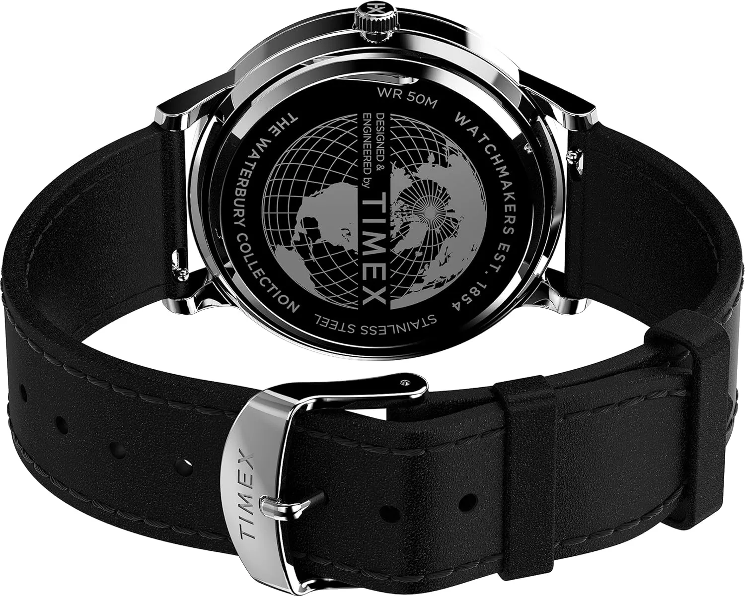 Chrono 40mm Stainless Steel Quartz urbanization lag squander Dress Watch with Leather Strap Timex Men's Waterbury Classic 