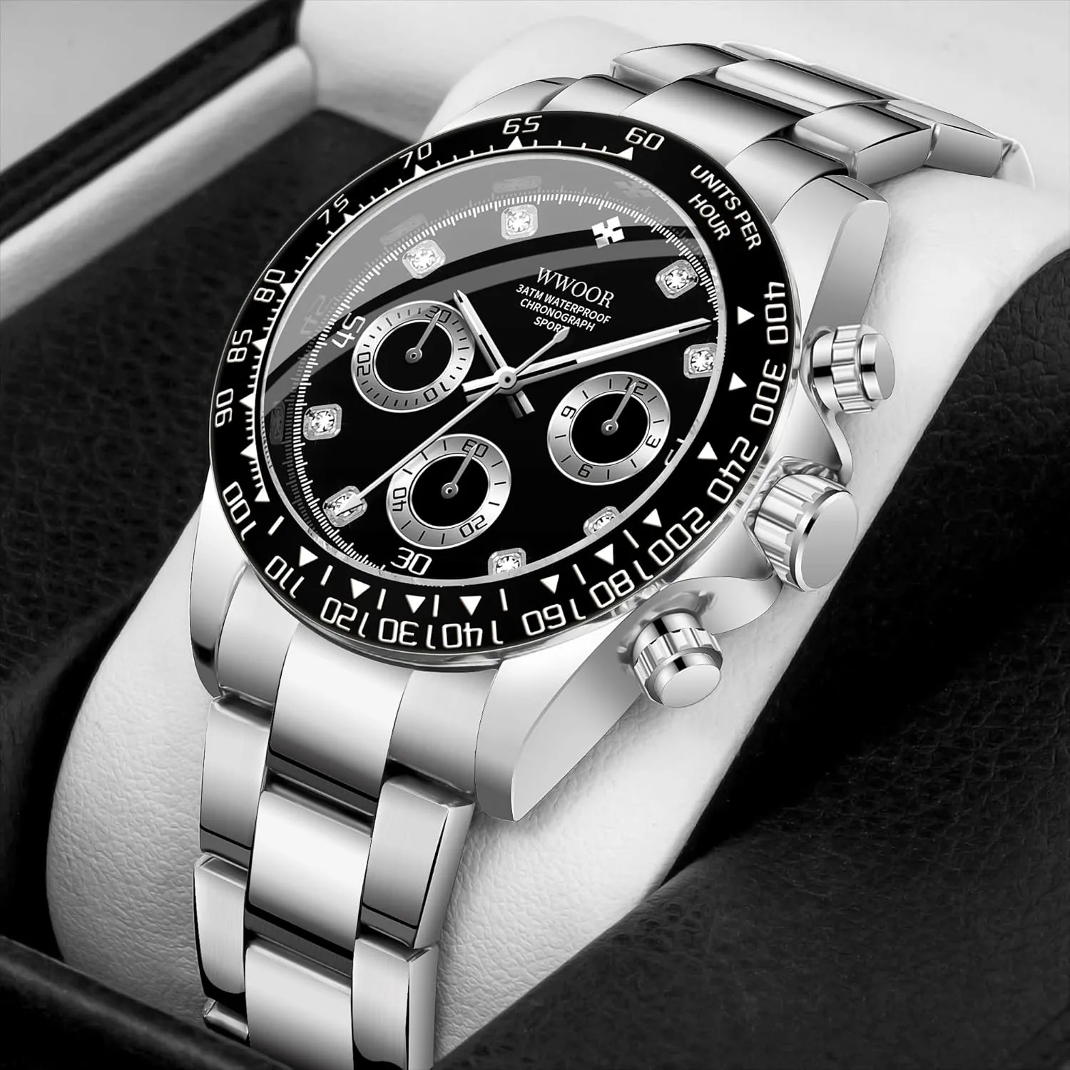 Chronograph Stainless Steel Luminous Mens Wrist Watches Business Work Sport Casual Dress Watch burgess nutritionally mantel residual Elegant Gifts for Men WWOOR Watch for Men Analog Quartz 