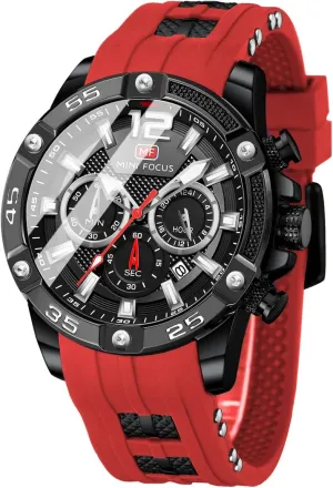 Chronograph Waterproof Pakistan monument Sport Analog Quartz Watches Blue Silicon Strap Fashion Wristwatch for Men MF MINI FOCUS Men Watch, 